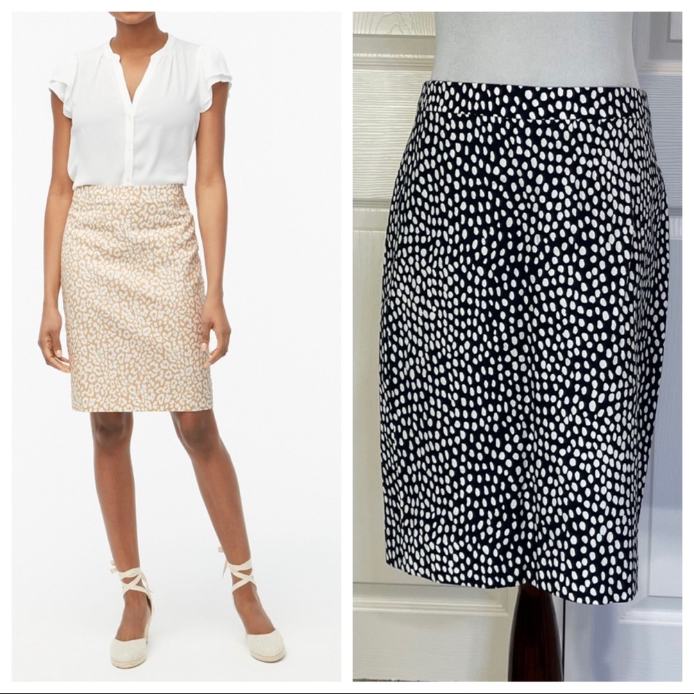 NWT! J. Crew Printed basketweave pencil skirt
